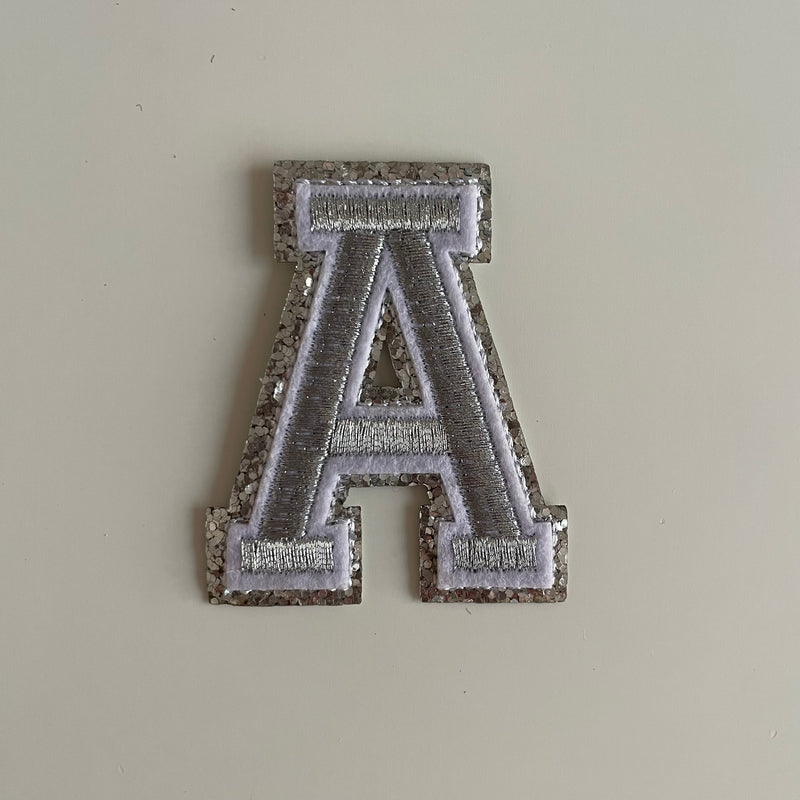 Varsity Glitter Patch - Silver