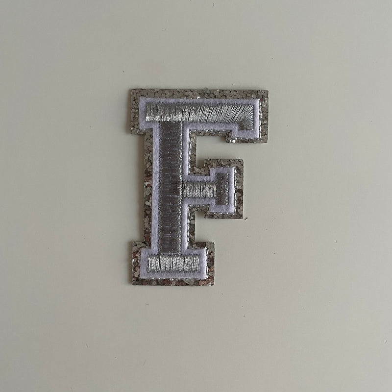 Varsity Glitter Patch - Silver