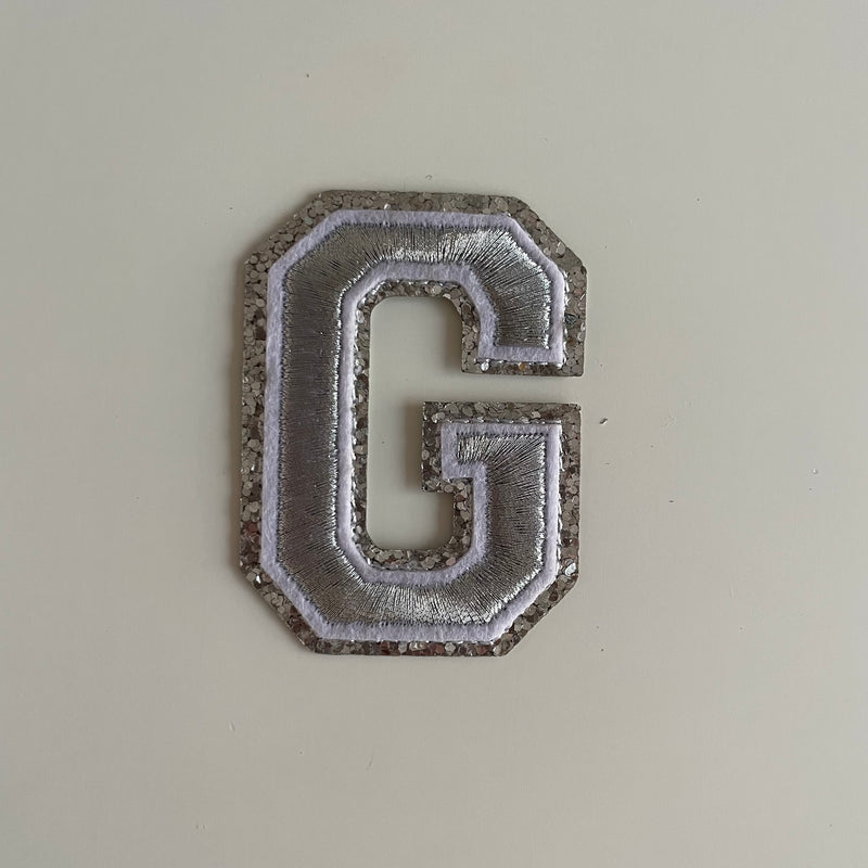 Varsity Glitter Patch - Silver