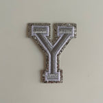 Varsity Glitter Patch - Silver