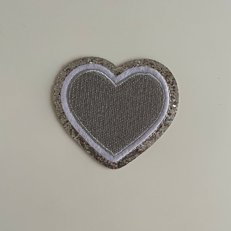 Varsity Glitter Patch - Silver