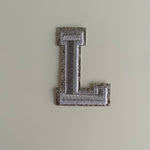 Varsity Glitter Patch - Silver