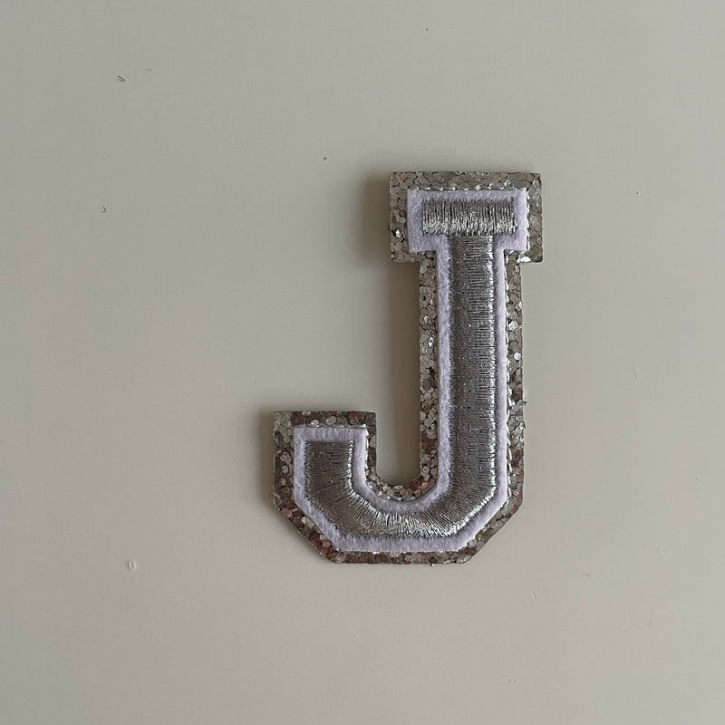 Varsity Glitter Patch - Silver