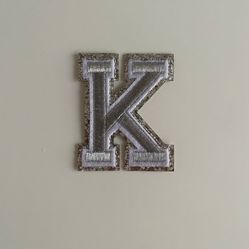 Varsity Glitter Patch - Silver