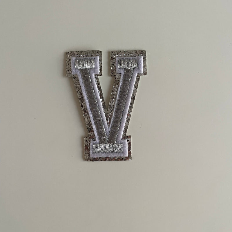 Varsity Glitter Patch - Silver