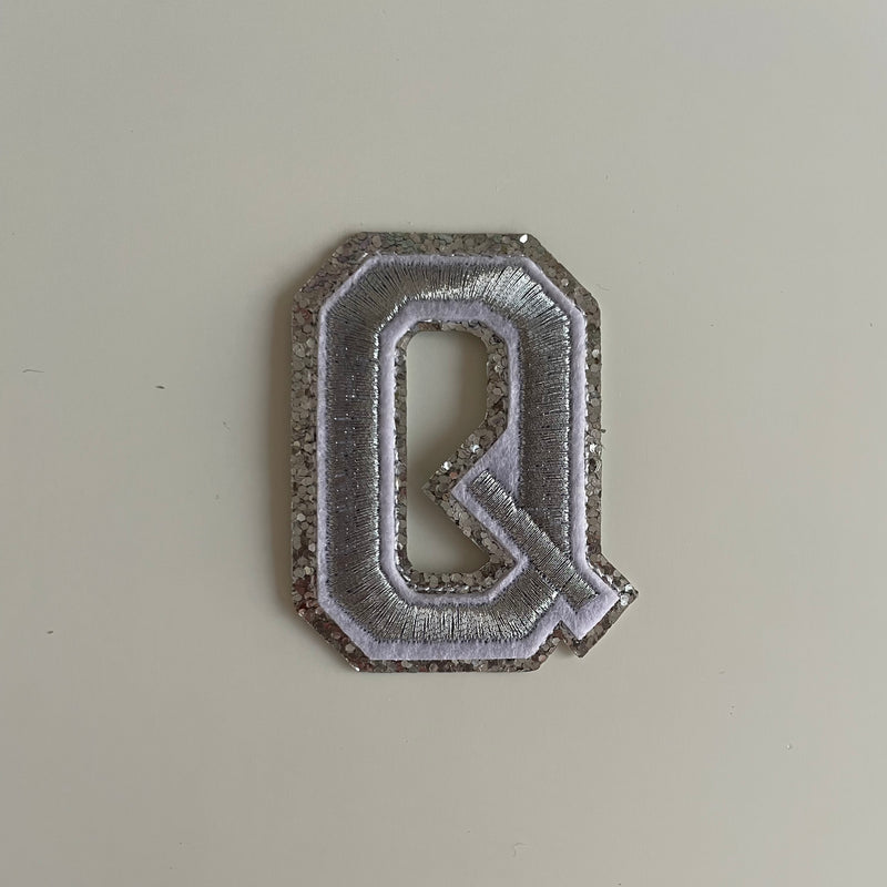 Varsity Glitter Patch - Silver