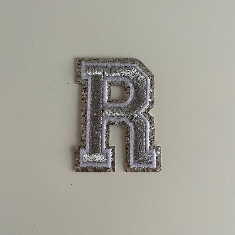 Varsity Glitter Patch - Silver