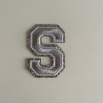 Varsity Glitter Patch - Silver