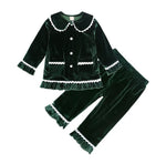 Green Velour Girls Pyjamas