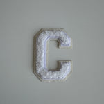 Varsity Glitter Patch - All White