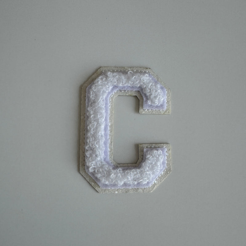 Varsity Glitter Patch - All White