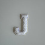 Varsity Glitter Patch - All White