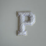 Varsity Glitter Patch - All White