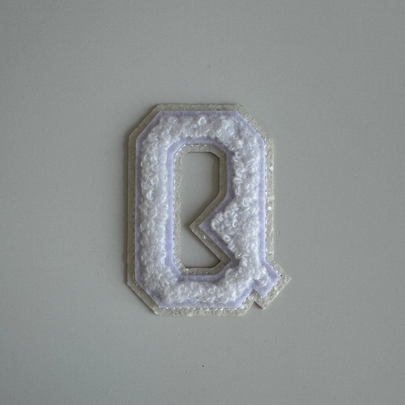 Varsity Glitter Patch - All White