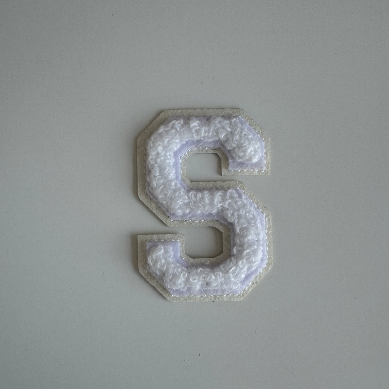 Varsity Glitter Patch - All White