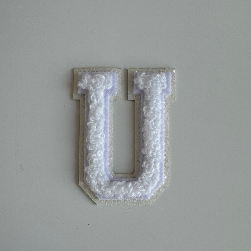 Varsity Glitter Patch - All White