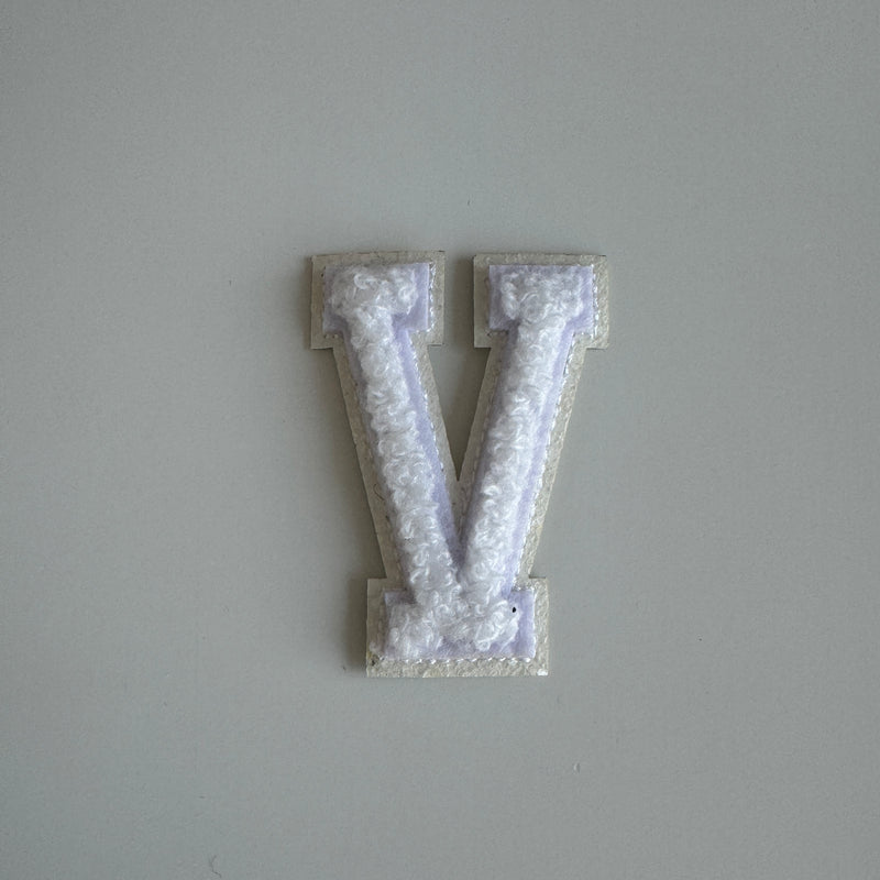 Varsity Glitter Patch - All White