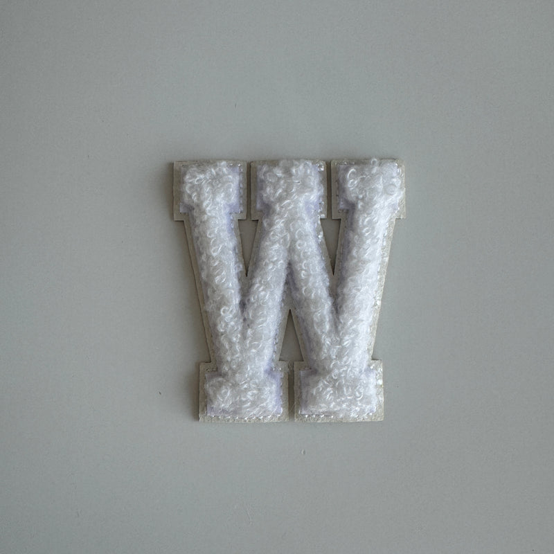 Varsity Glitter Patch - All White