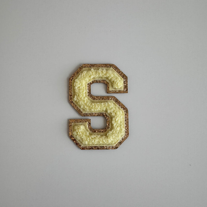 Varsity Glitter Patch - Lemon