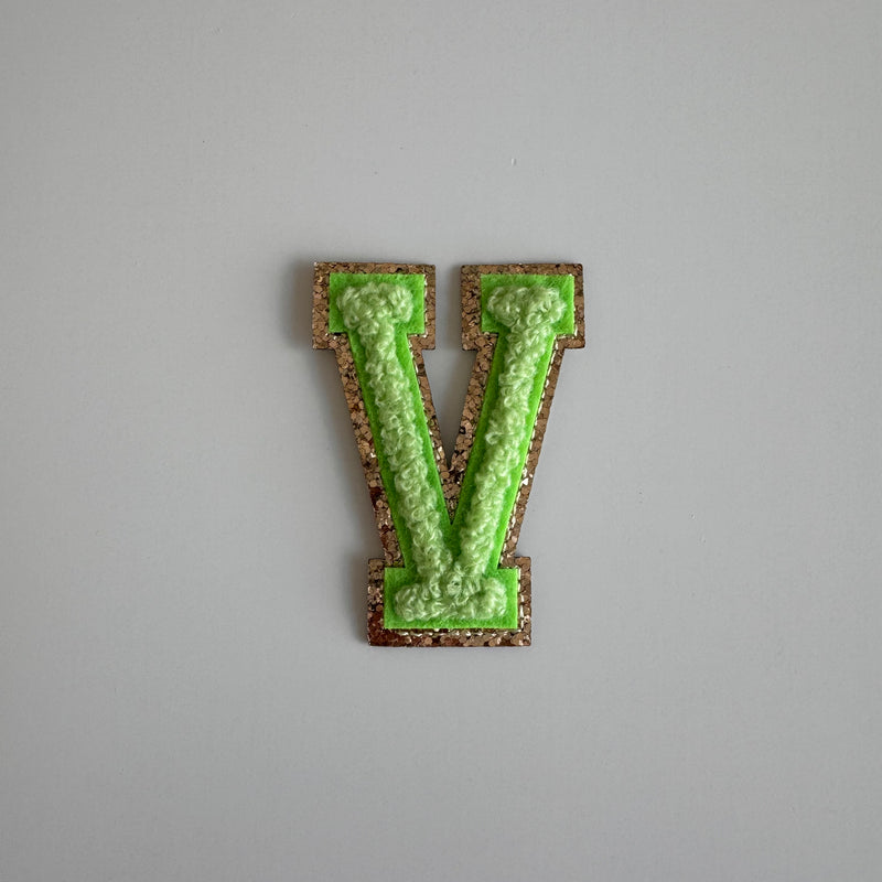 Varsity Glitter Patch - Matcha