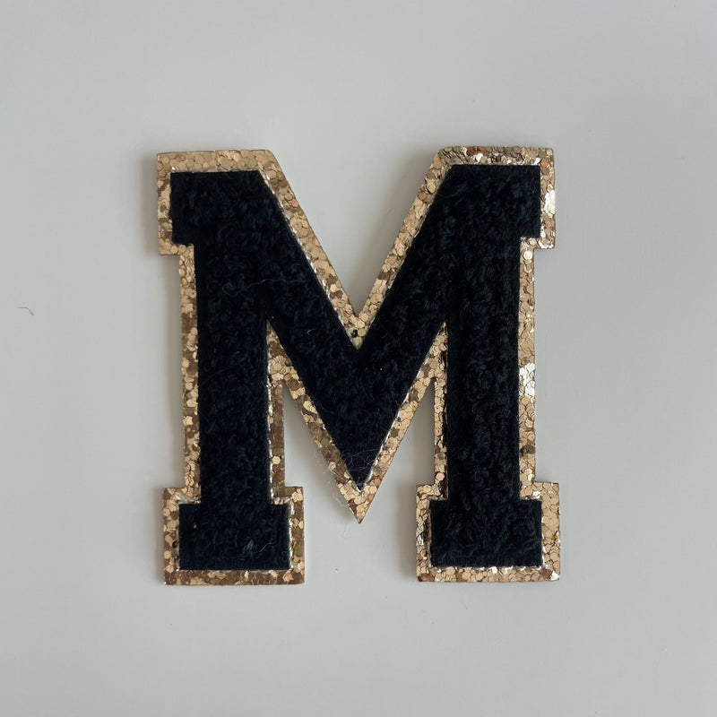 Varsity Glitter Patch - Black