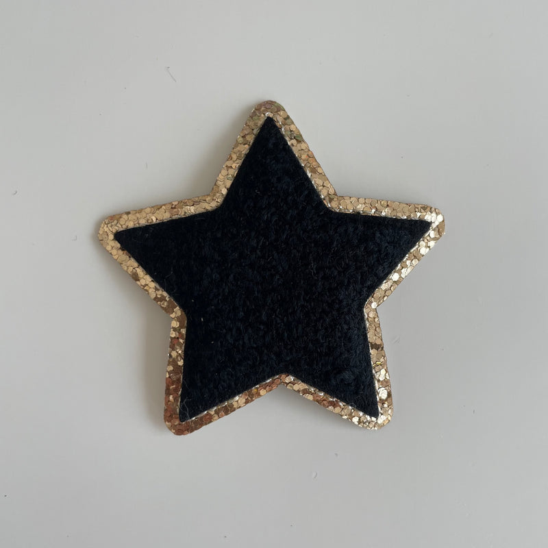 Varsity Glitter Patch - Black