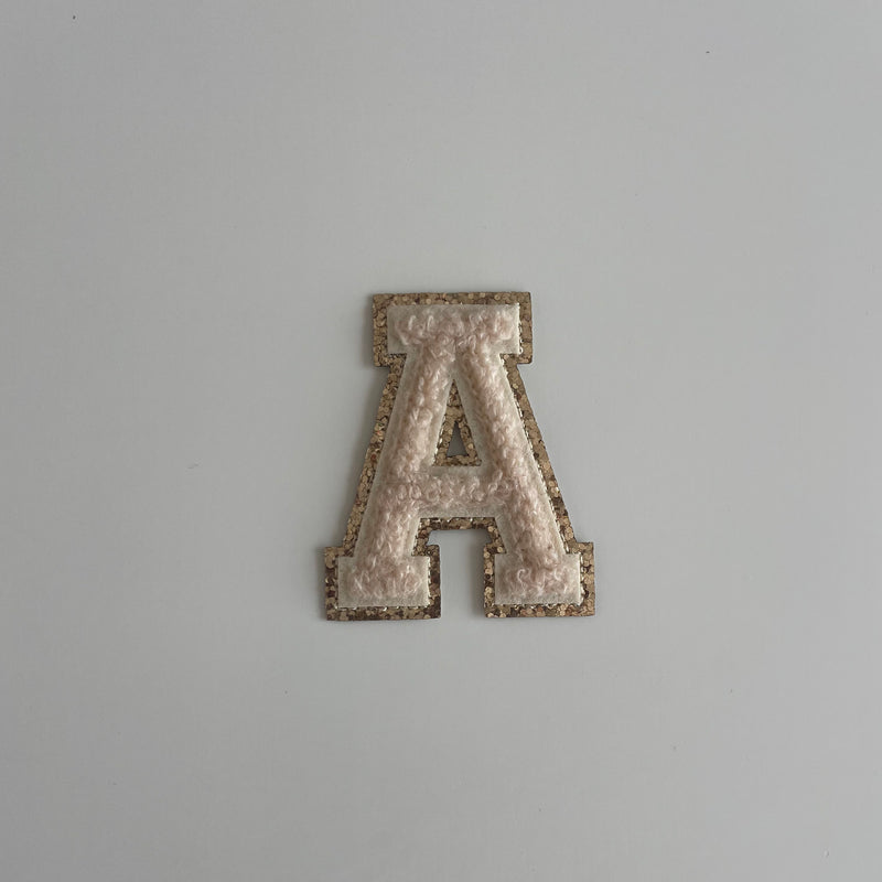 Varsity Glitter Patch - Nude