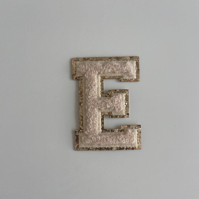 Varsity Glitter Patch - Nude