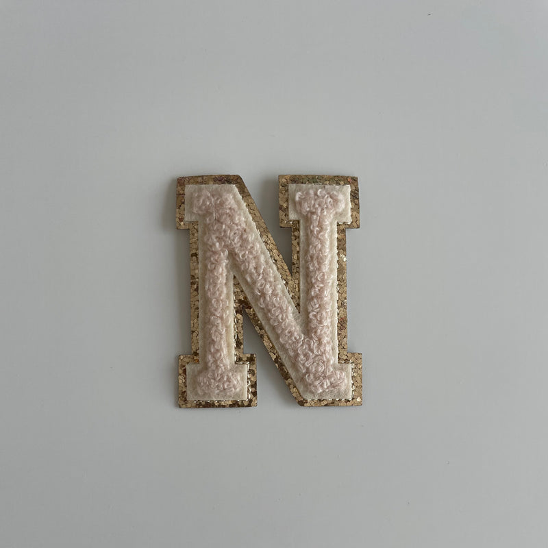 Varsity Glitter Patch - Nude