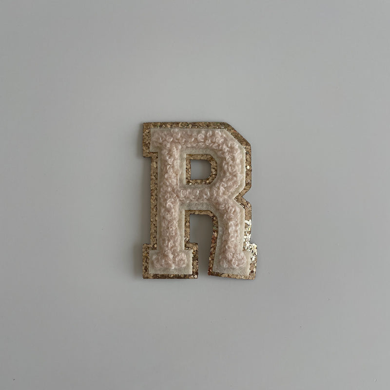 Varsity Glitter Patch - Nude