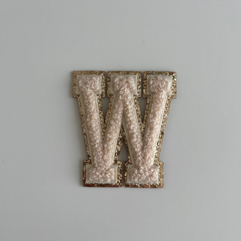 Varsity Glitter Patch - Nude