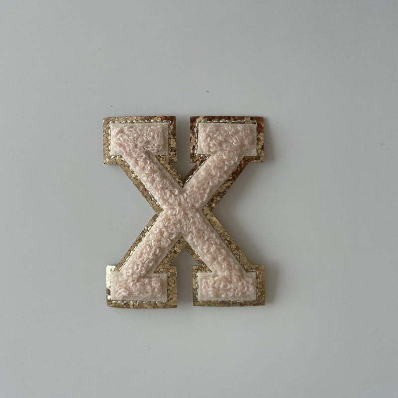 Varsity Glitter Patch - Nude