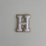 Varsity Glitter Patch - White