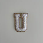 Varsity Glitter Patch - White