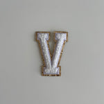 Varsity Glitter Patch - White