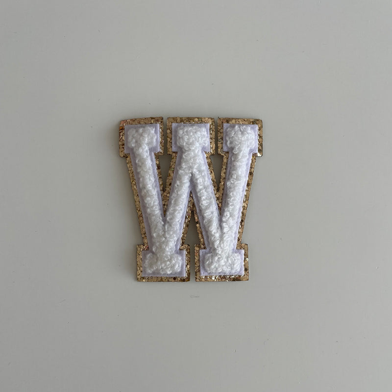 Varsity Glitter Patch - White