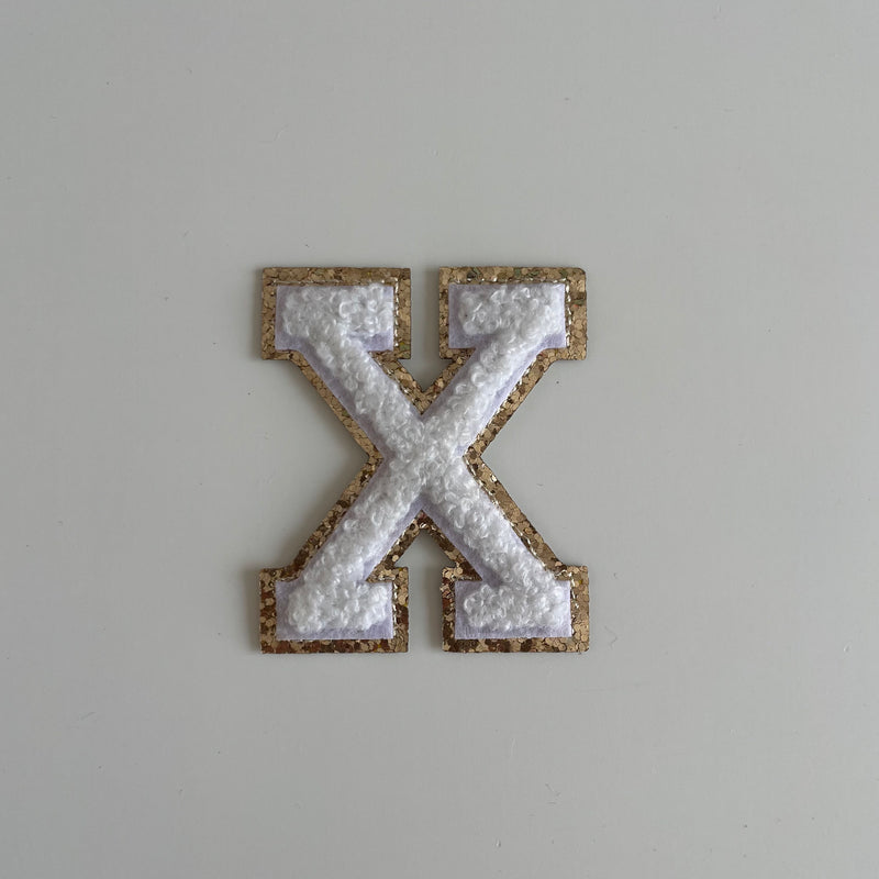 Varsity Glitter Patch - White