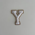 Varsity Glitter Patch - White