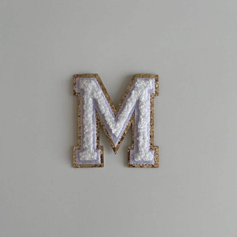 Varsity Glitter Patch - White