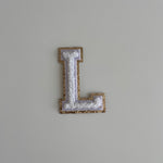 Varsity Glitter Patch - White