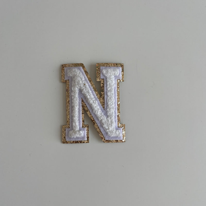 Varsity Glitter Patch - White