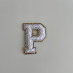 Varsity Glitter Patch - White