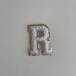 Varsity Glitter Patch - White