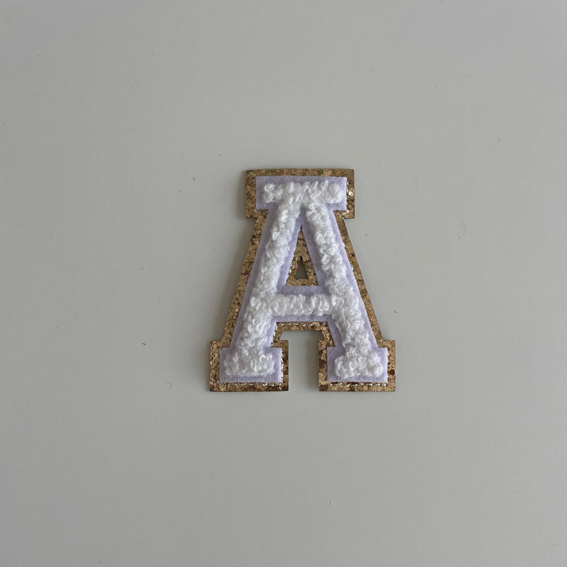 Varsity Glitter Patch - White