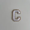 Varsity Glitter Patch - White