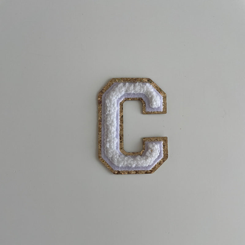 Varsity Glitter Patch - White