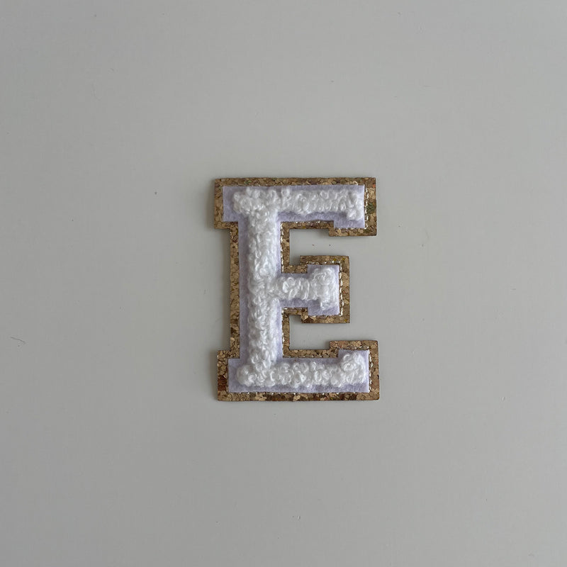 Varsity Glitter Patch - White