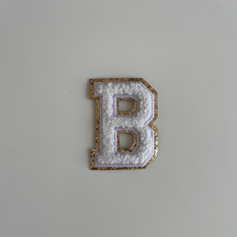 Varsity Glitter Patch - White