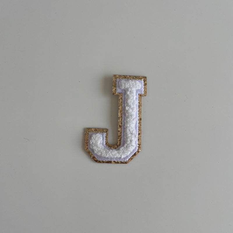 Varsity Glitter Patch - White