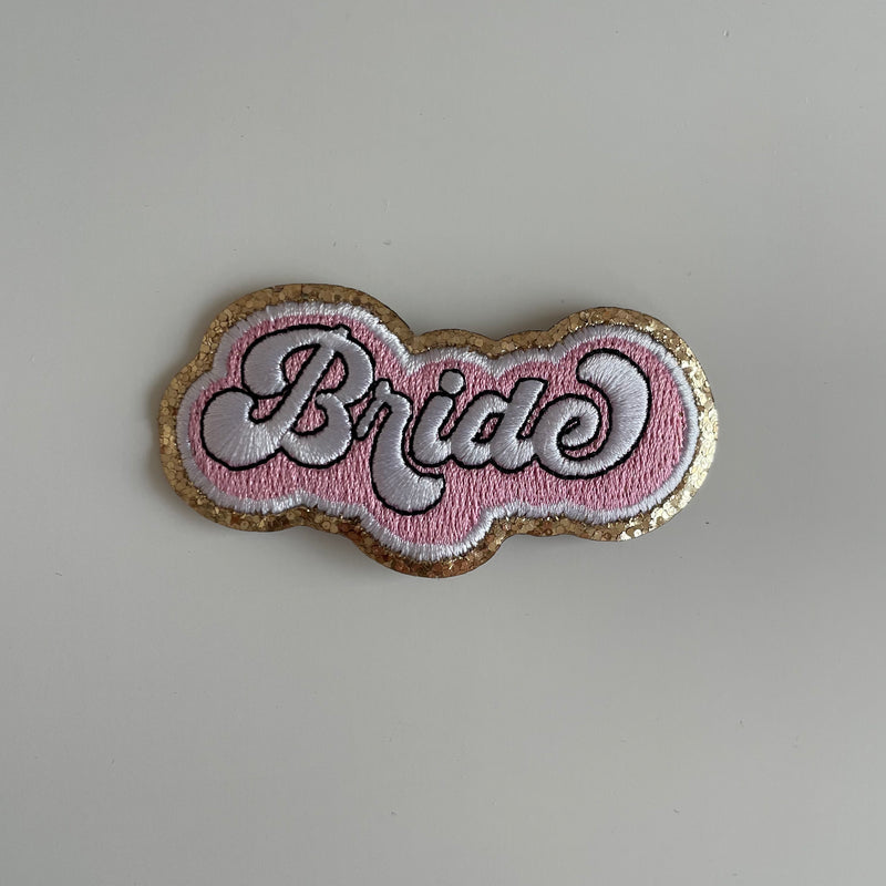 Varsity Glitter Patch - White